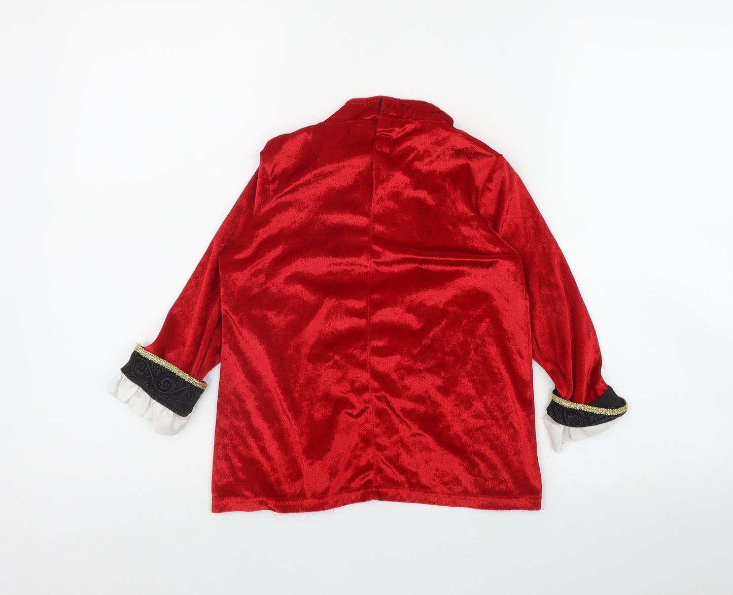 Disney Boys Red  Polyester Basic T-Shirt Size 5-6 Years Collared Hook & Loop - Fancy Dress Captain Hook