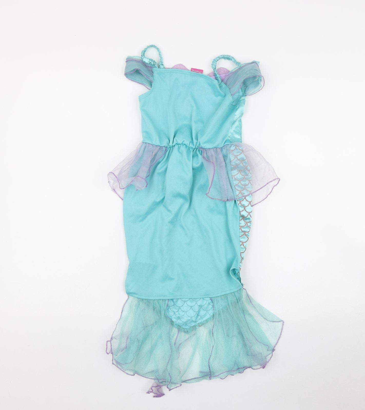 Disney Girls Green  Polyester Fit & Flare  Size 5-6 Years  Off the Shoulder Pullover - Fancy Dress Little Mermaid