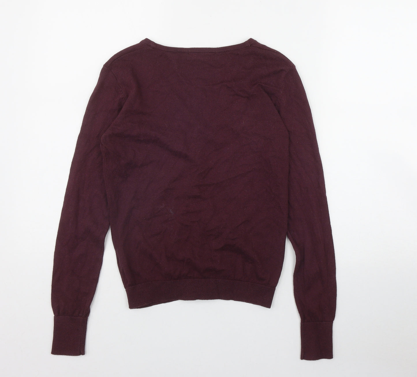 Primark Womens Purple V-Neck  Cotton Cardigan Jumper Size 6