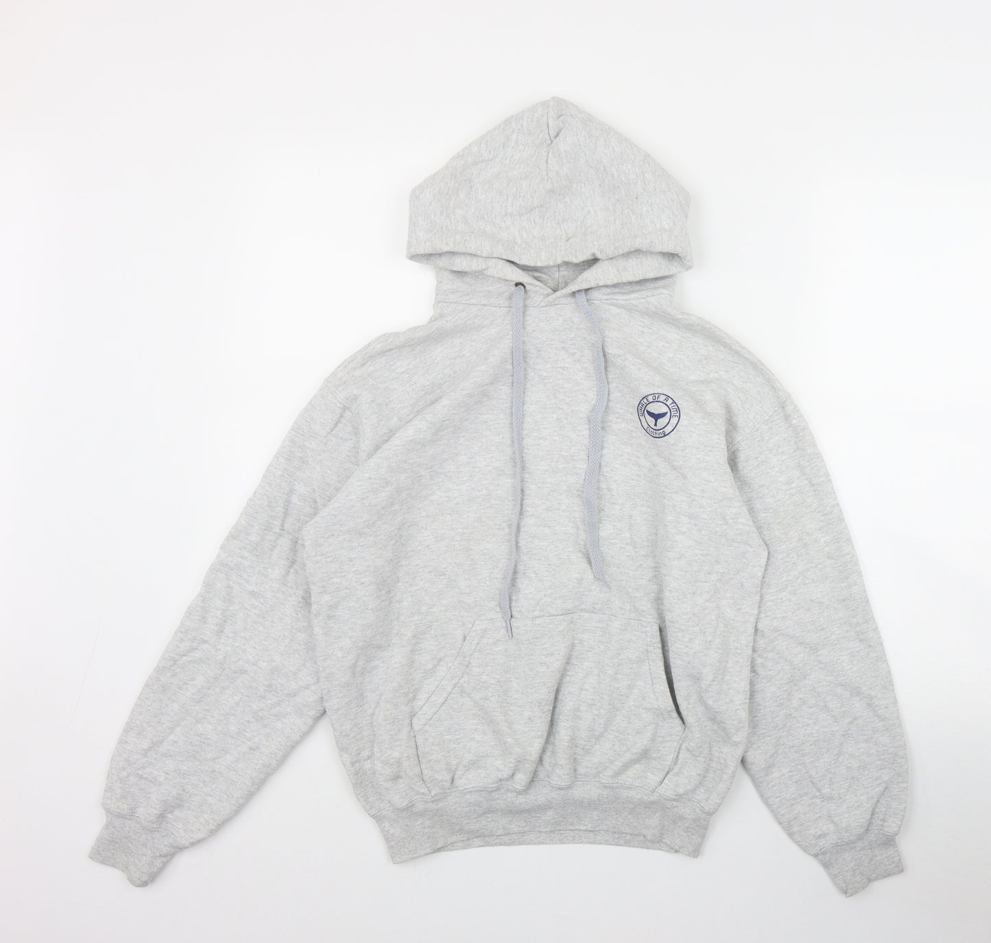 Whale of a Time clothing Mens Grey  Cotton Pullover Hoodie Size S