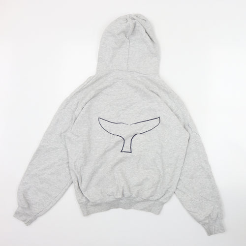 Whale of a Time clothing Mens Grey  Cotton Pullover Hoodie Size S