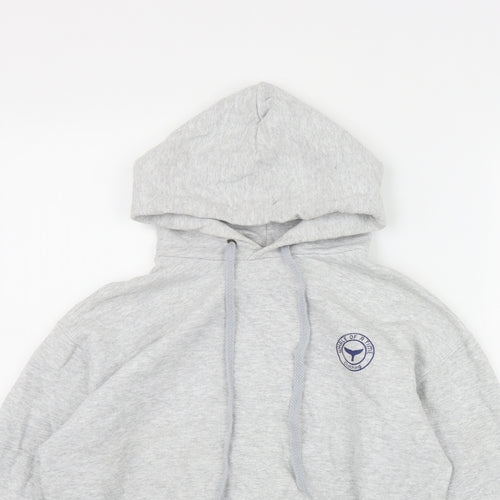 Whale of a Time clothing Mens Grey  Cotton Pullover Hoodie Size S
