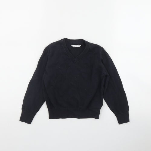 Marks and Spencer Boys Blue V-Neck  Cotton Pullover Jumper Size 3-4 Years  Pullover