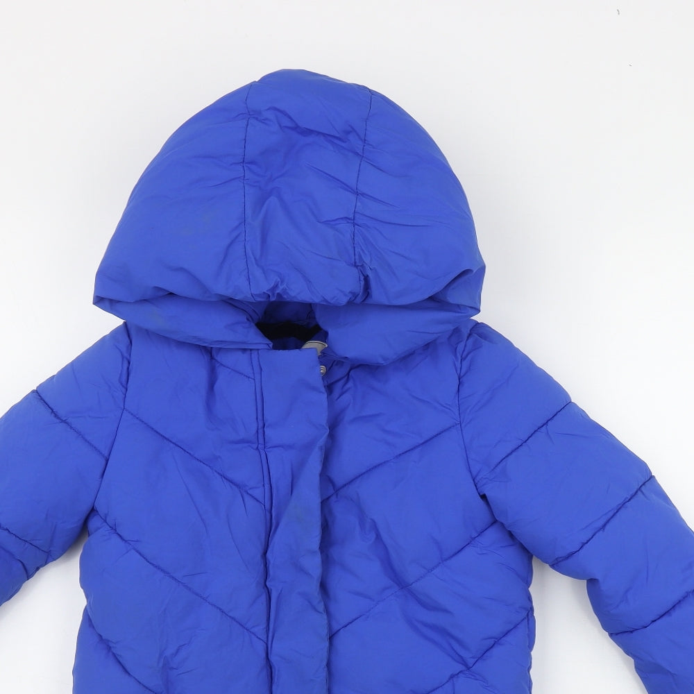 Marks and Spencer Boys Blue   Puffer Jacket Coat Size 5-6 Years  Zip