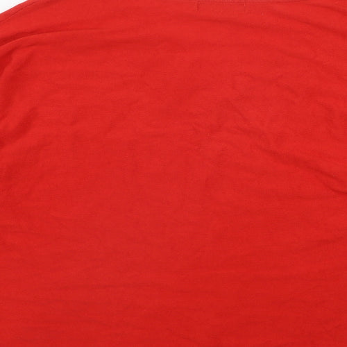 Collection Womens Red V-Neck  Polyester Pullover Jumper Size M