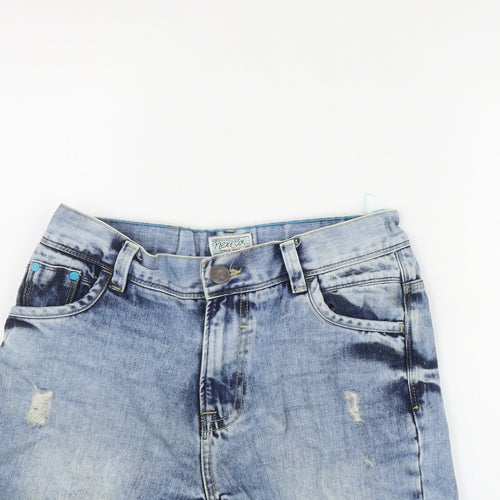 NEXT Boys Blue  Cotton Bermuda Shorts Size 14 Years  Regular Zip