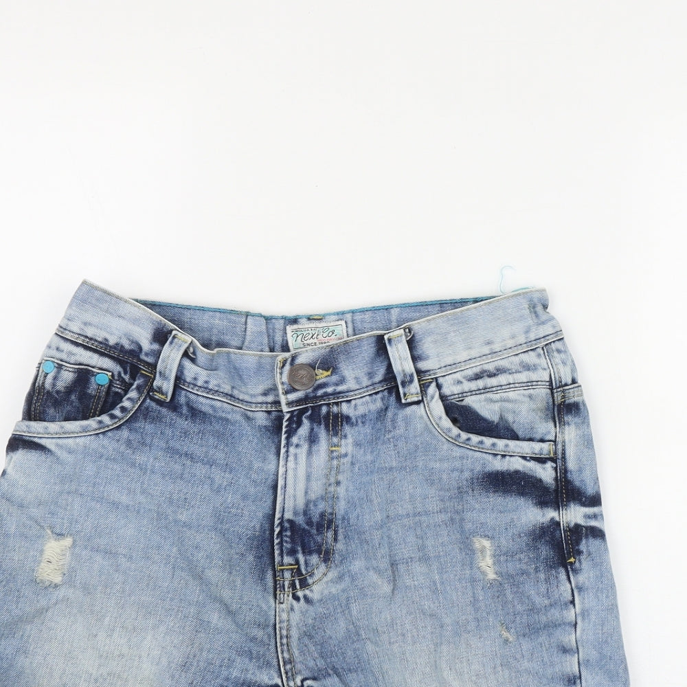 NEXT Boys Blue  Cotton Bermuda Shorts Size 14 Years  Regular Zip