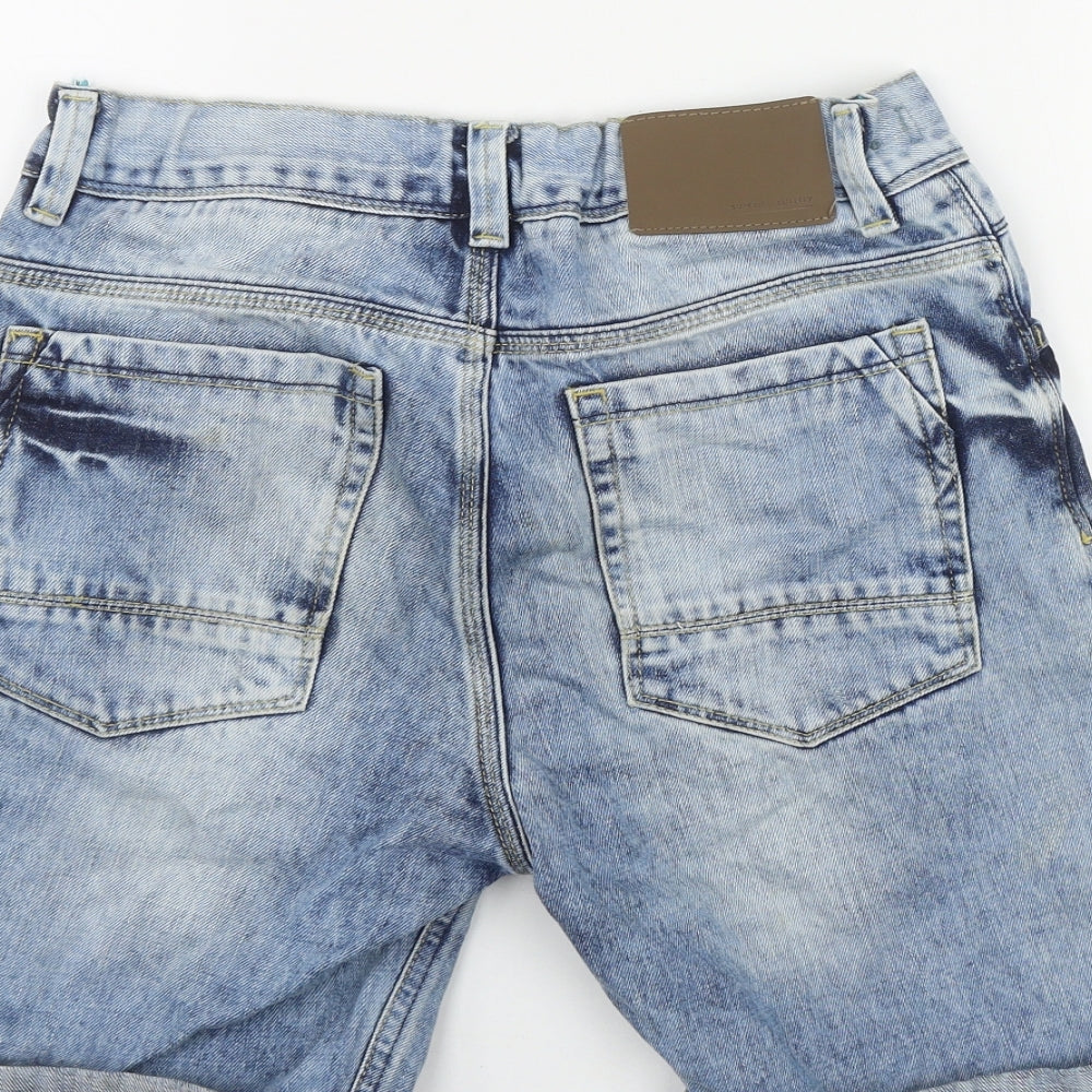 NEXT Boys Blue  Cotton Bermuda Shorts Size 14 Years  Regular Zip
