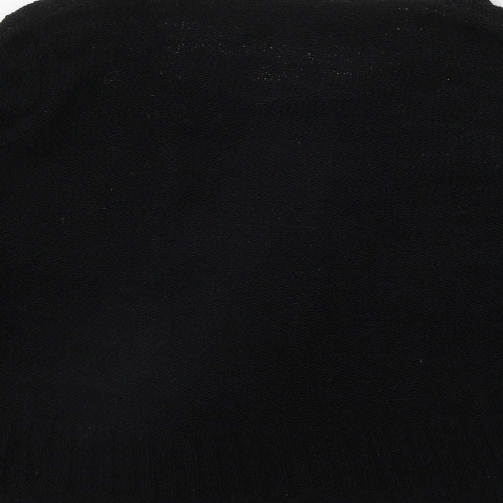 Stephens Womens Black Round Neck  Acrylic Cardigan Jumper Size 2XL
