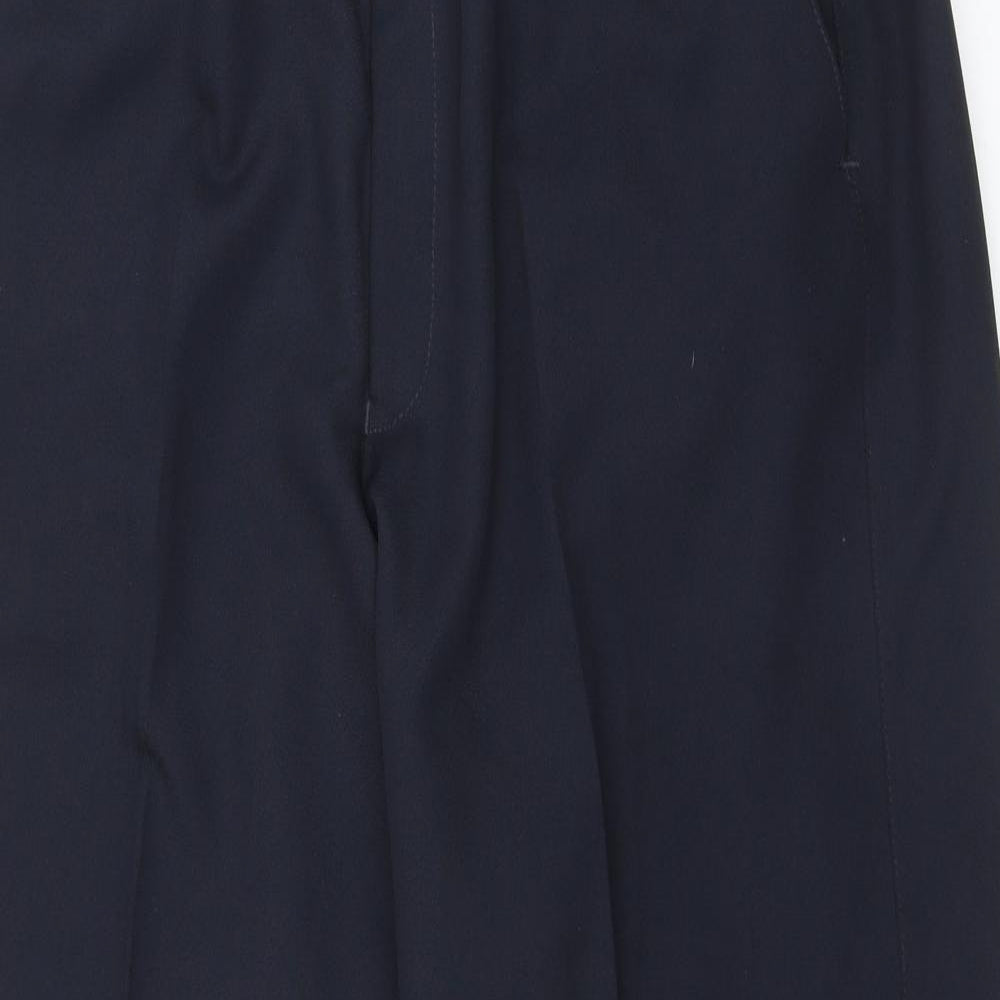 Marks and Spencer Mens Blue  Polyester Trousers  Size 38 in L30 in Regular Zip