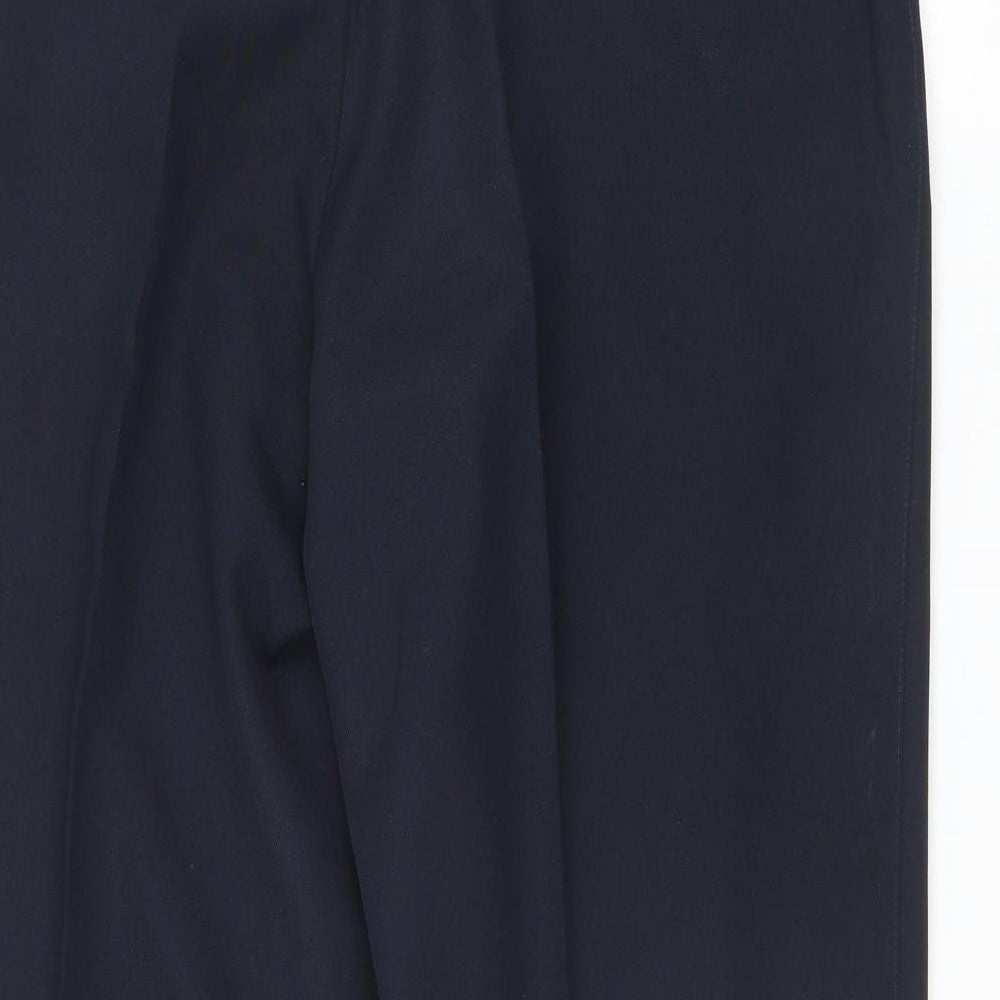 Marks and Spencer Mens Blue  Polyester Trousers  Size 38 in L30 in Regular Zip