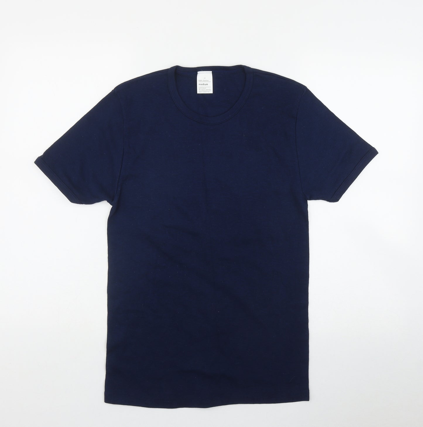 Preworn Mens Blue  Cotton  T-Shirt Size M Round Neck