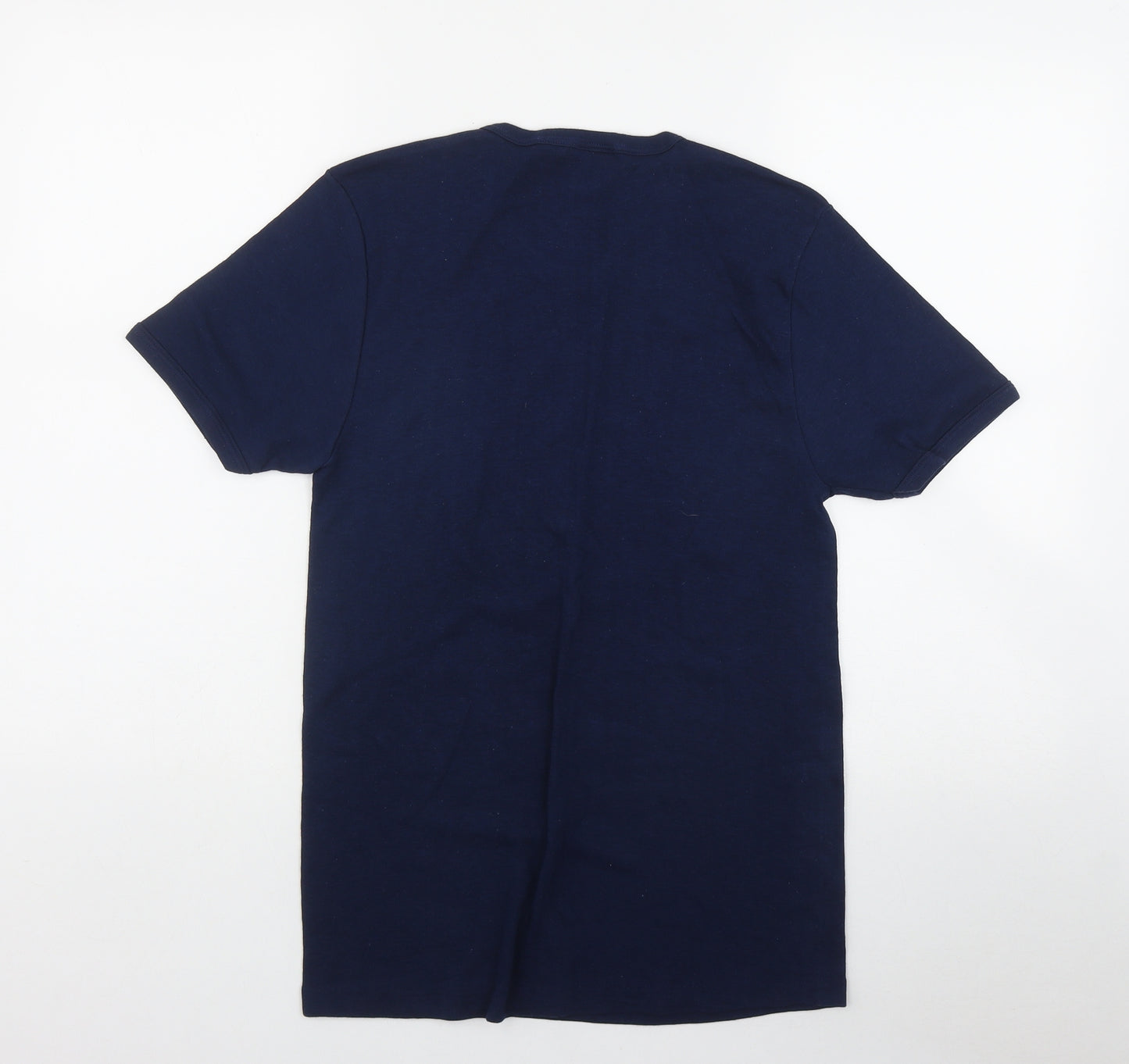 Preworn Mens Blue  Cotton  T-Shirt Size M Round Neck