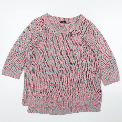 F&F Womens Pink Round Neck  Acrylic Pullover Jumper Size 14