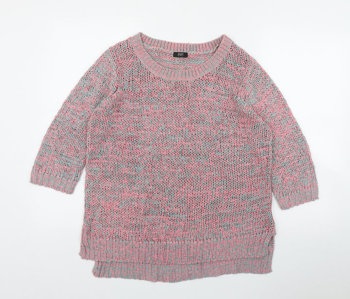 F&F Womens Pink Round Neck Acrylic Pullover Jumper Size 14