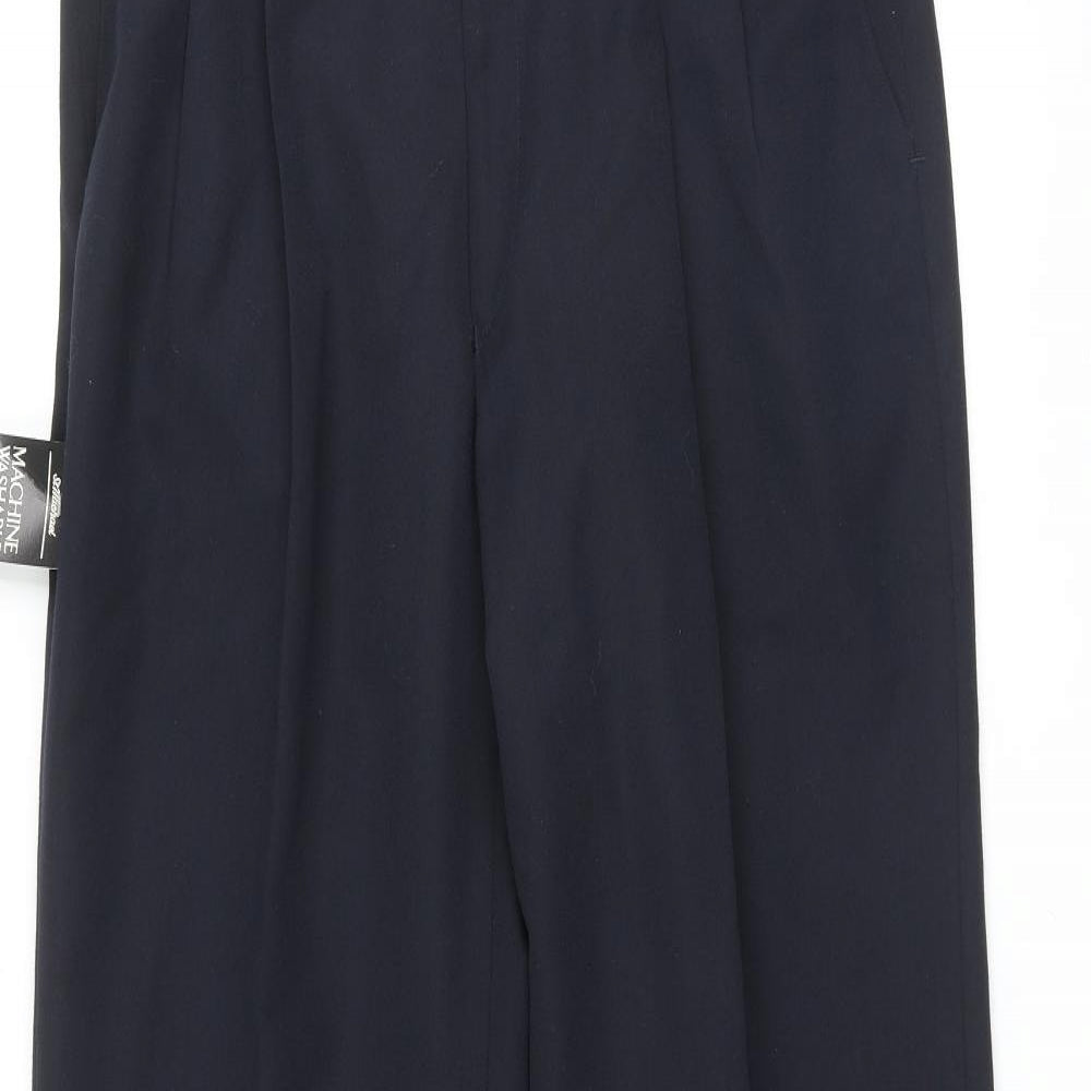 Marks and Spencer Mens Black  Polyester Trousers  Size 34 in L34 in Regular Zip