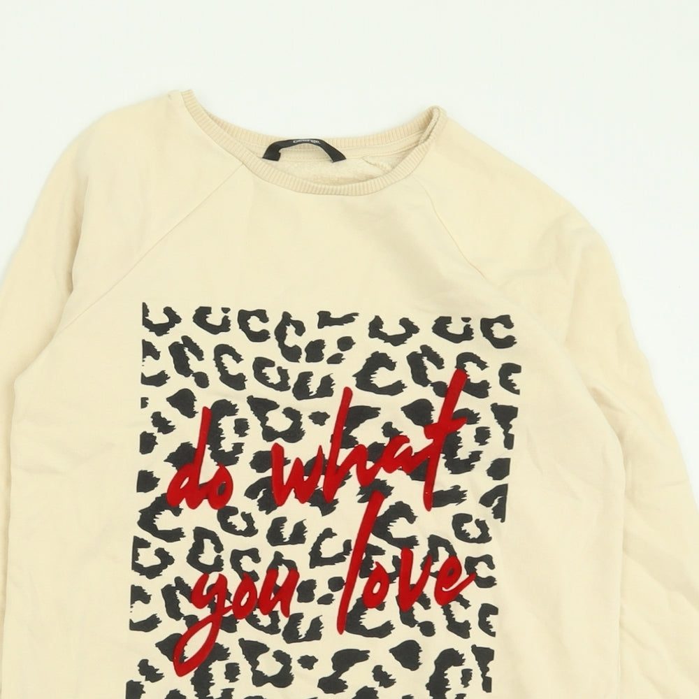George Girls Ivory Animal Print Cotton Pullover Sweatshirt Size 10-11 Years  Pullover