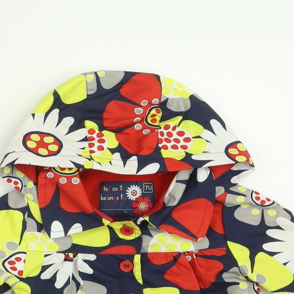 TU Girls Multicoloured Floral  Basic Coat Coat Size 0-3 Months   Button