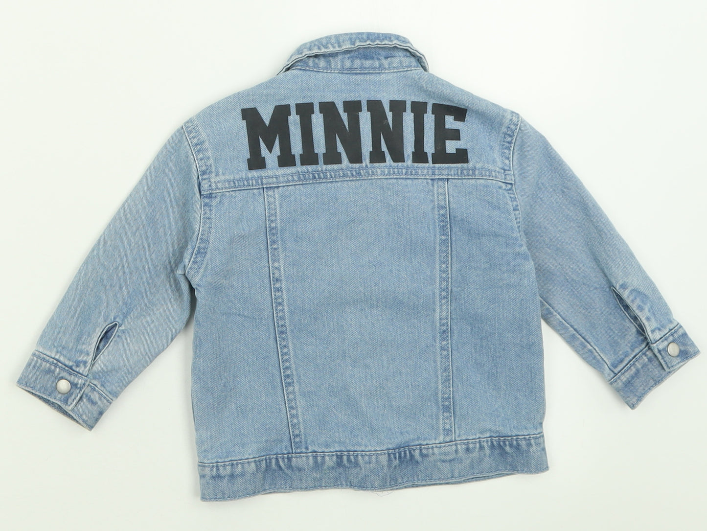 F&F Girls Blue   Basic Jacket Jacket Size 9-12 Months   Button - Minnie Mouse