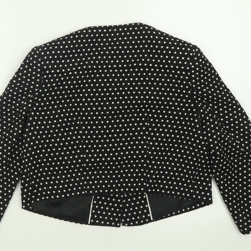 Marks and Spencer Womens Black Polka Dot  Jacket Blazer Size 10  Button