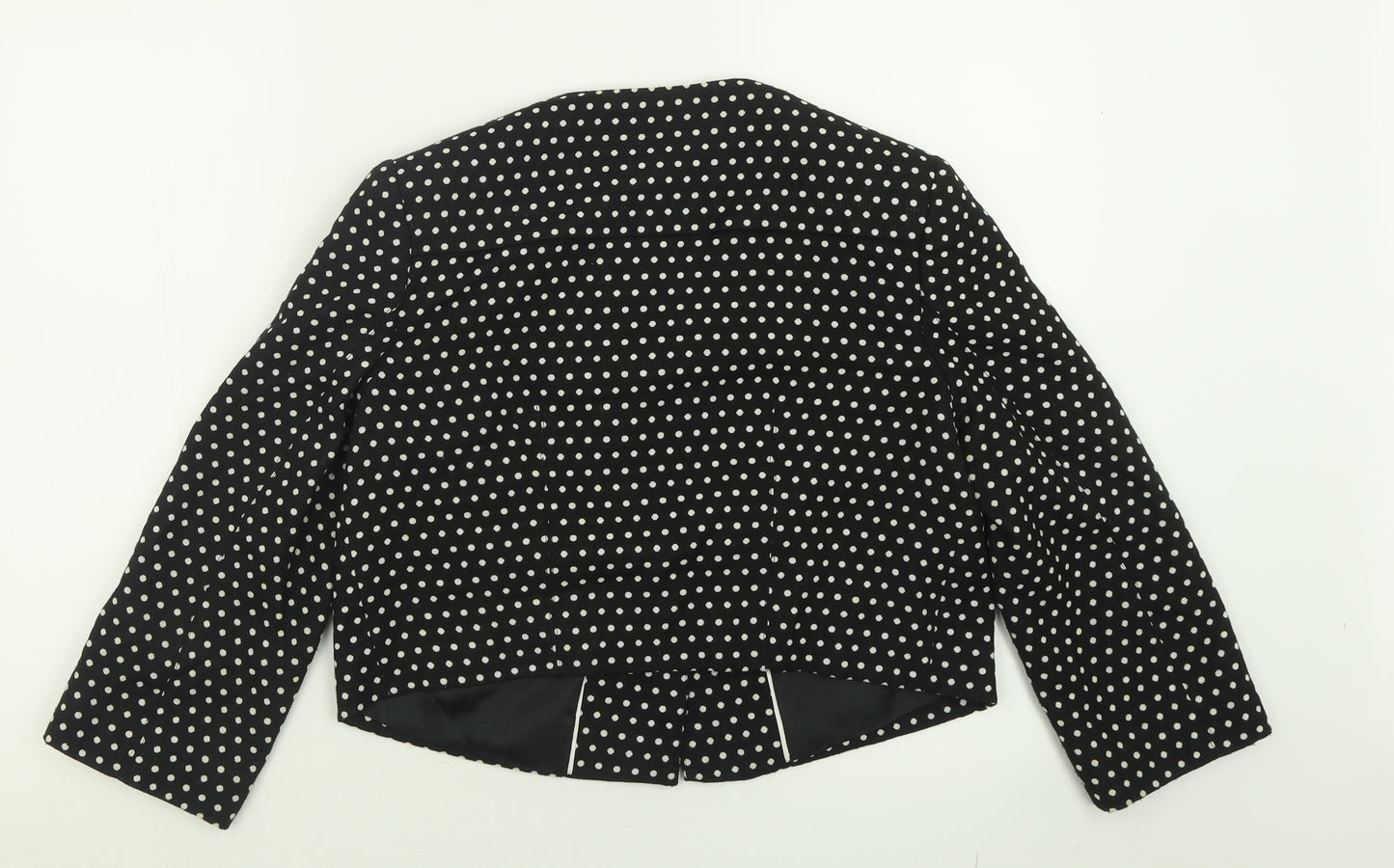 Marks and Spencer Womens Black Polka Dot  Jacket Blazer Size 10  Button