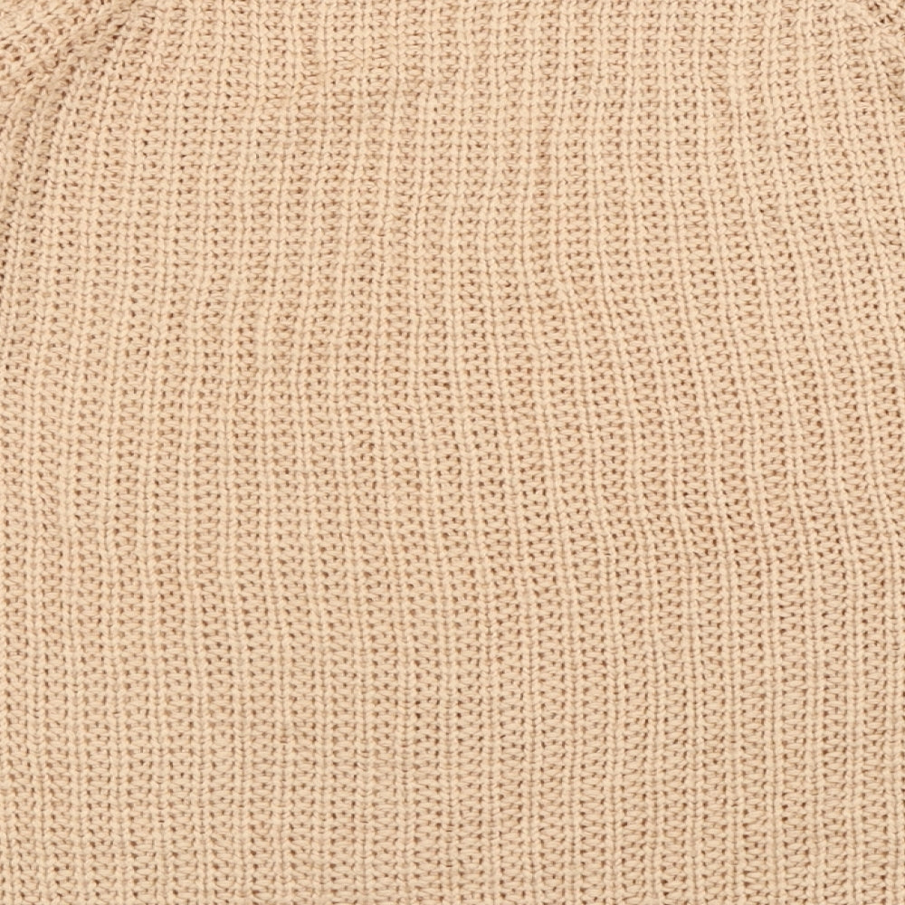 Marks and Spencer Womens Beige Crew Neck  Acrylic Pullover Jumper Size 14
