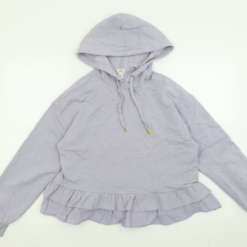 River Island Womens Purple  Cotton Pullover Hoodie Size S  Pullover