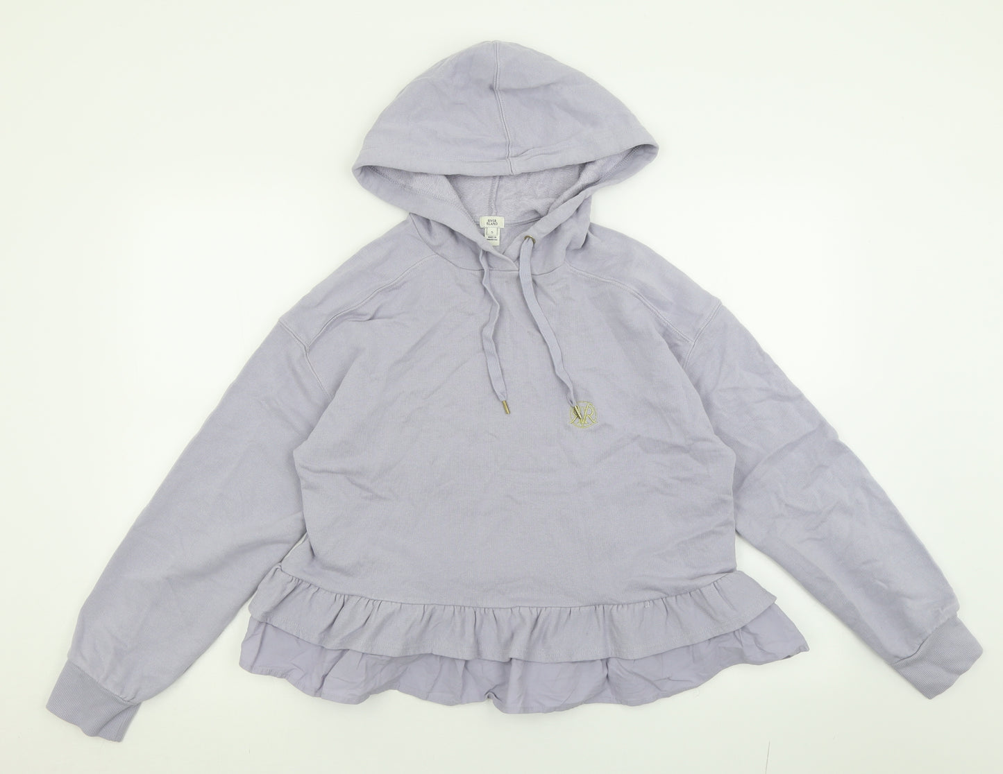 River Island Womens Purple  Cotton Pullover Hoodie Size S  Pullover