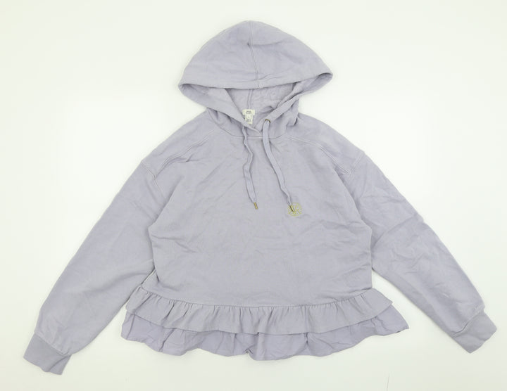 River Island Womens Purple  Cotton Pullover Hoodie Size S  Pullover
