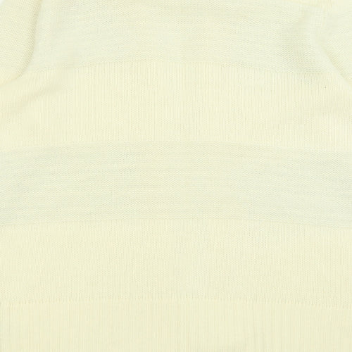 Monsoon Womens Ivory V-Neck Striped Acrylic Cardigan Jumper Size 16