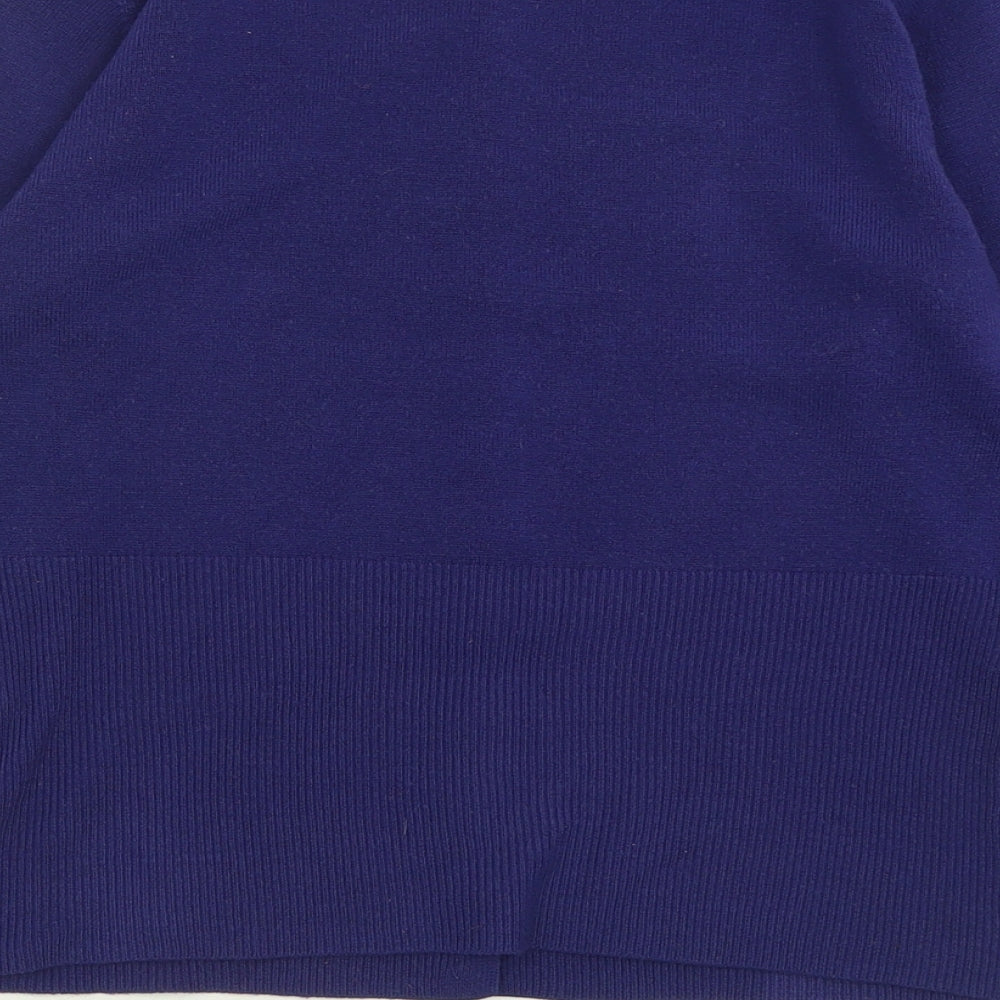Per Una Womens Purple Crew Neck  Acrylic Cardigan Jumper Size 14