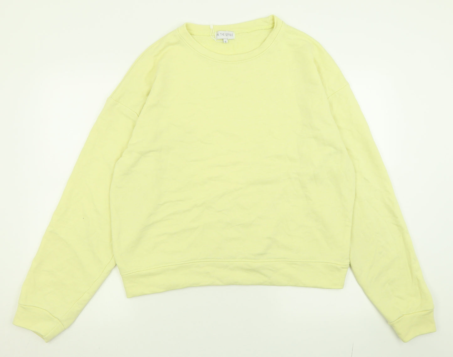 In the Style Womens Yellow  Polyester Pullover Sweatshirt Size 10  Pullover