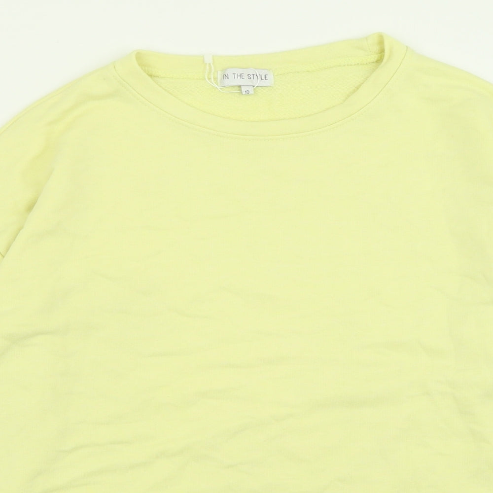 In the Style Womens Yellow  Polyester Pullover Sweatshirt Size 10  Pullover