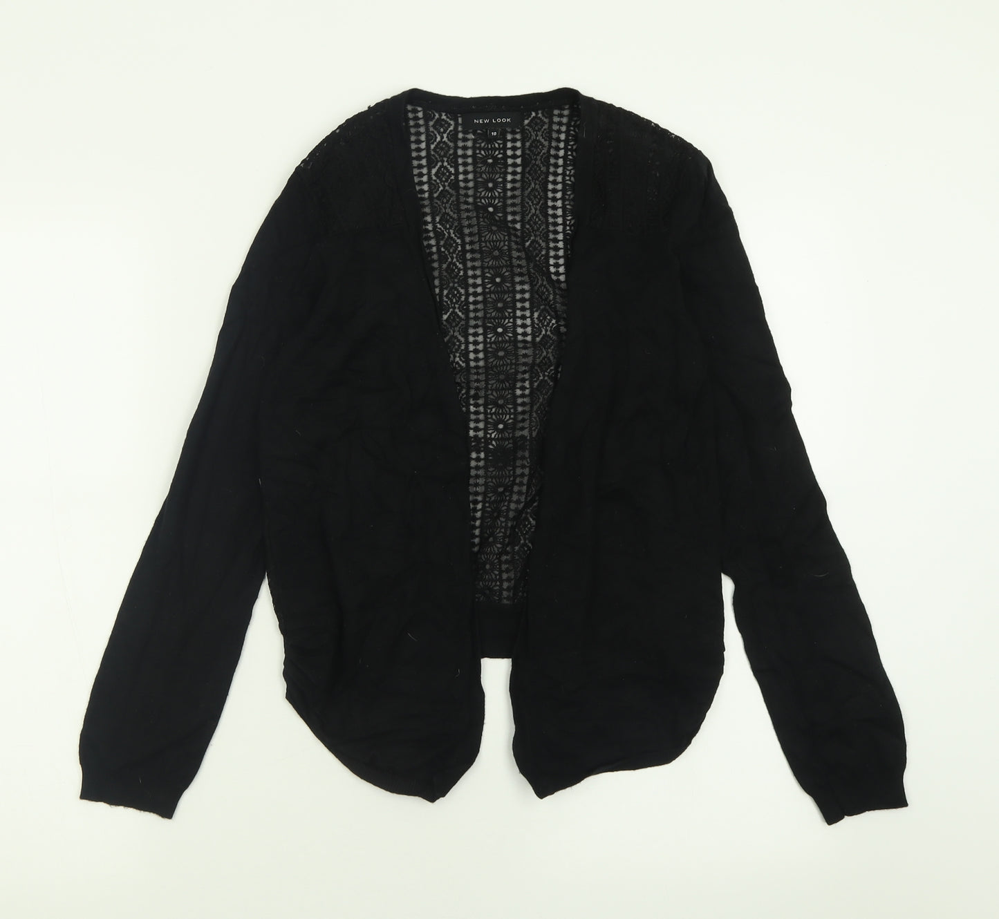 New Look Womens Black V-Neck  Viscose Cardigan Jumper Size 10