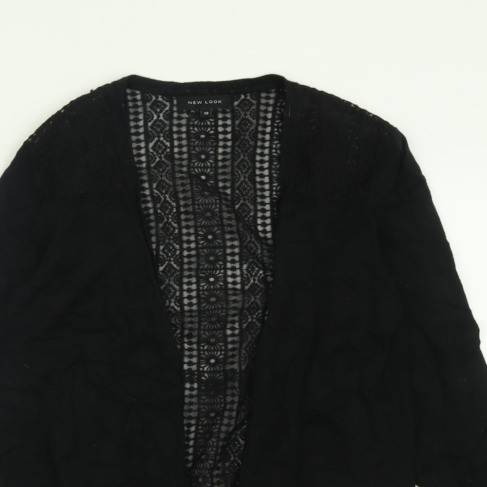New Look Womens Black V-Neck  Viscose Cardigan Jumper Size 10