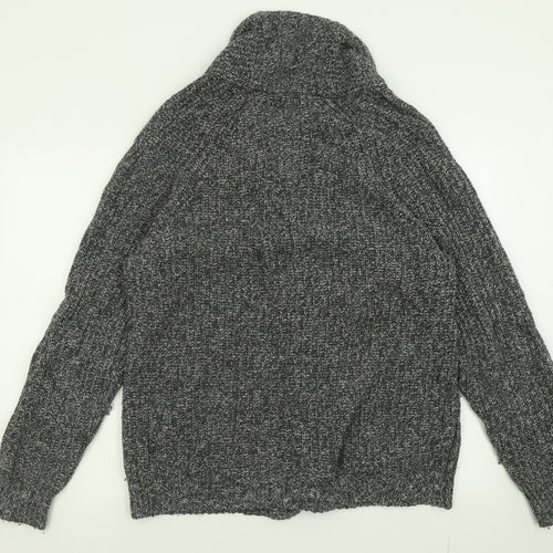 NEXT Mens Grey V-Neck  Cotton Cardigan Jumper Size M