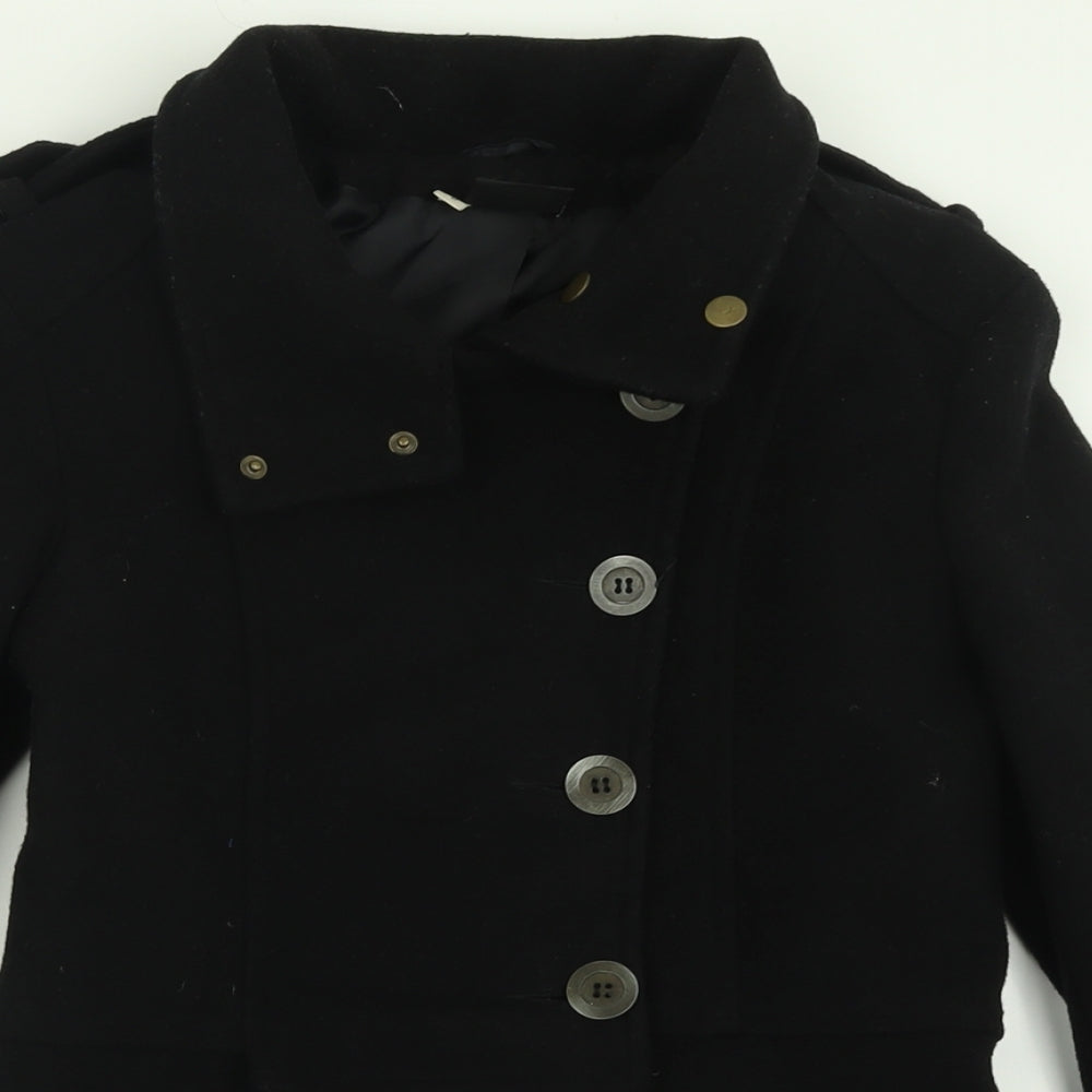 Logo Womens Black   Jacket  Size 8  Button