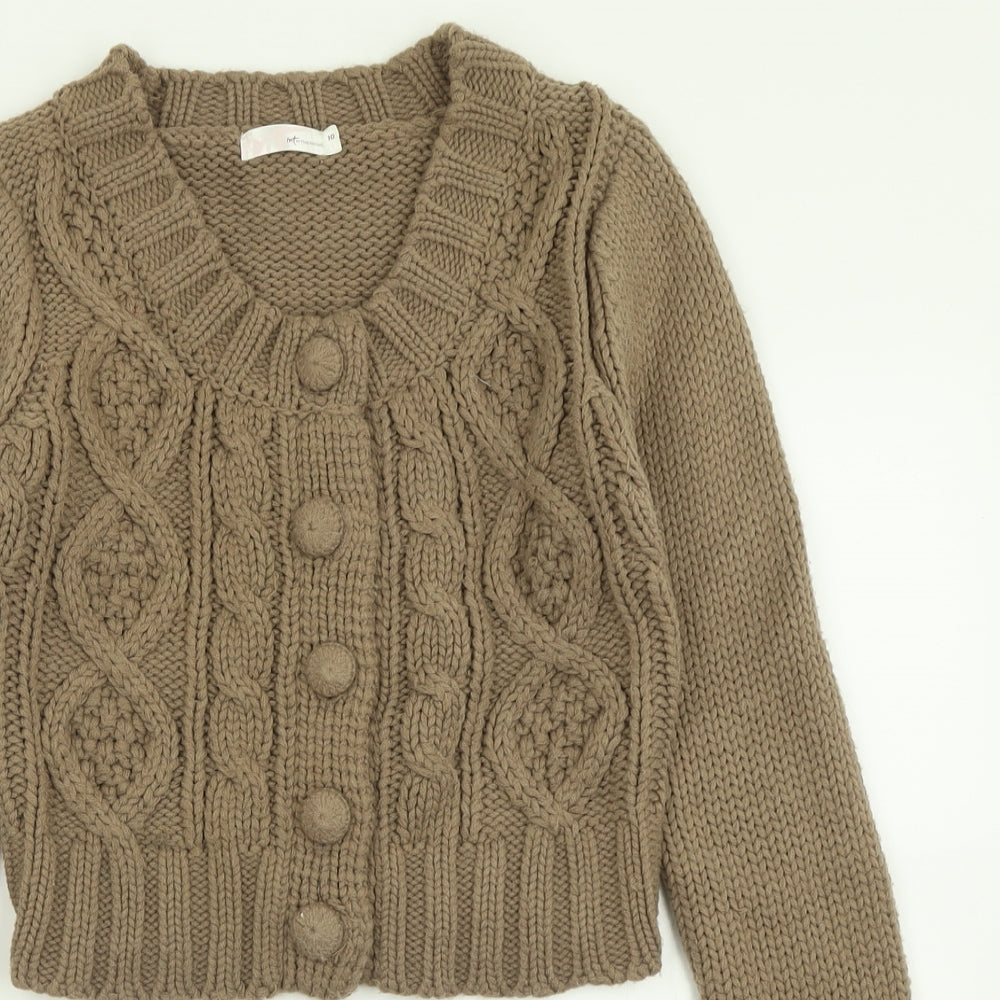 Internacionale Womens Brown V-Neck  Acrylic Cardigan Jumper Size 10