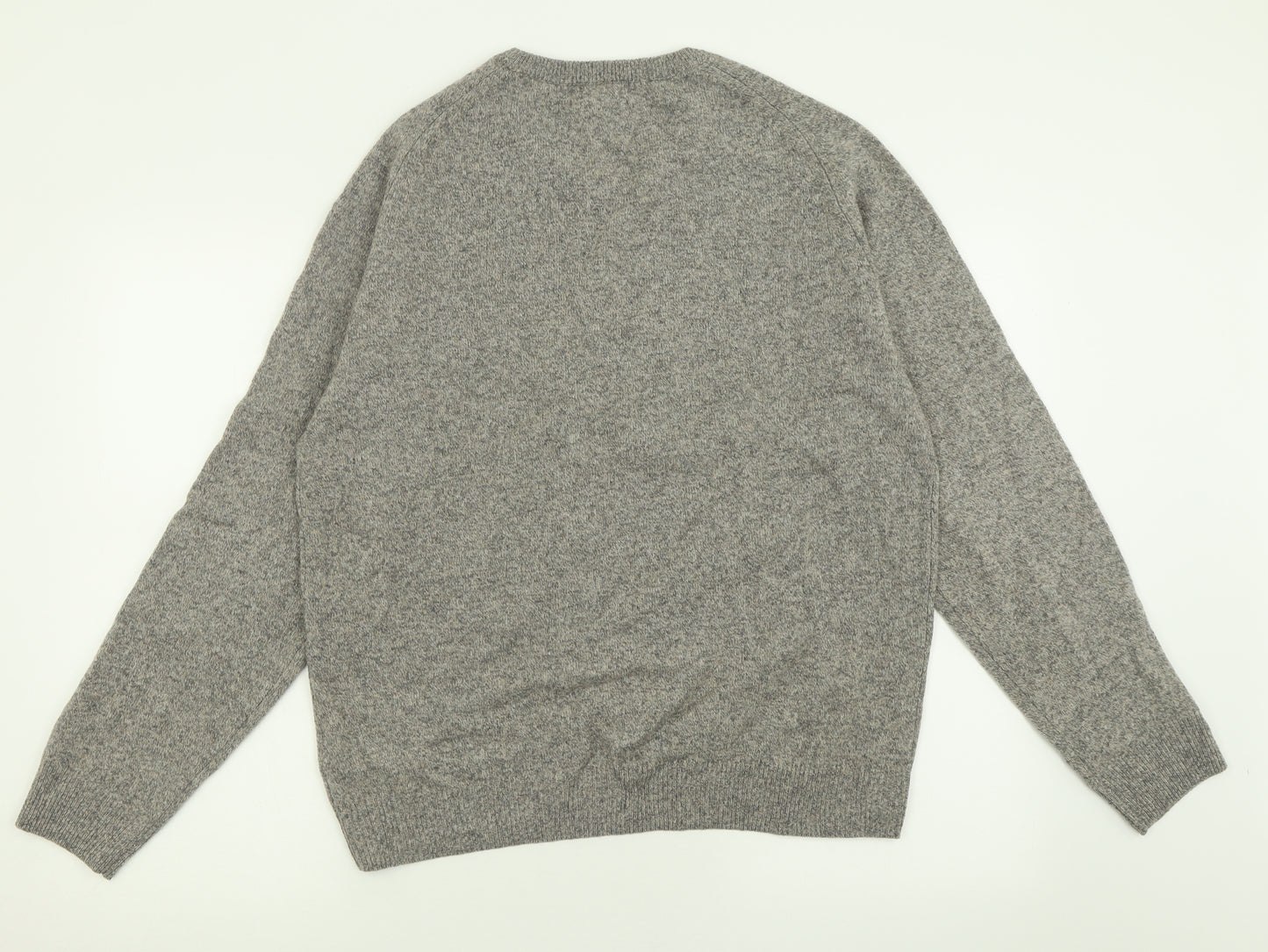 Marks and Spencer Mens Grey Crew Neck  Wool Pullover Jumper Size L