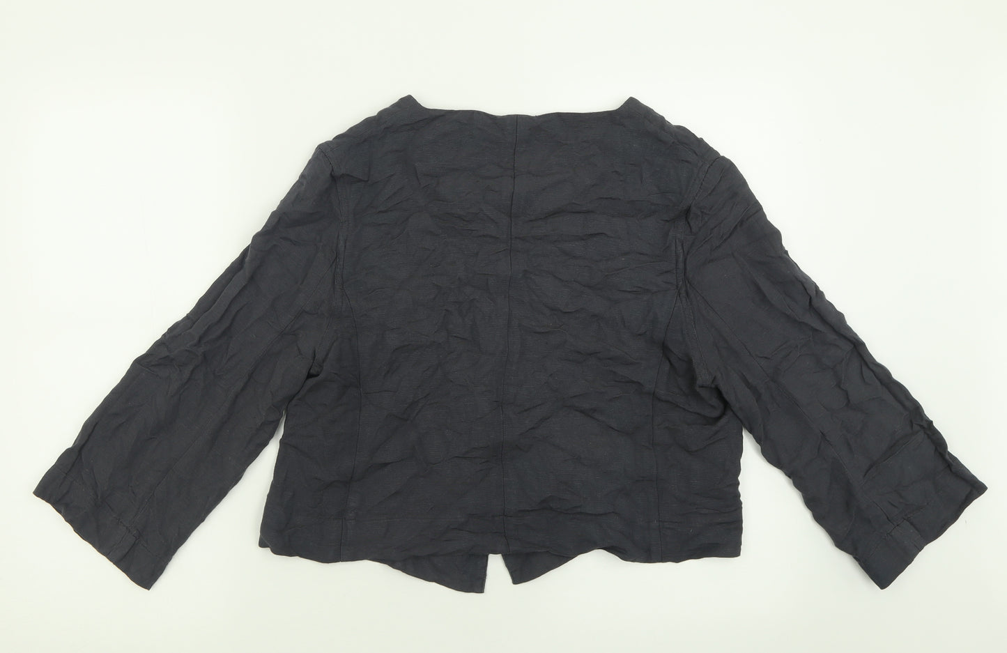 Viz A Viz Womens Grey  Viscose Basic Blouse Size 12 Crew Neck