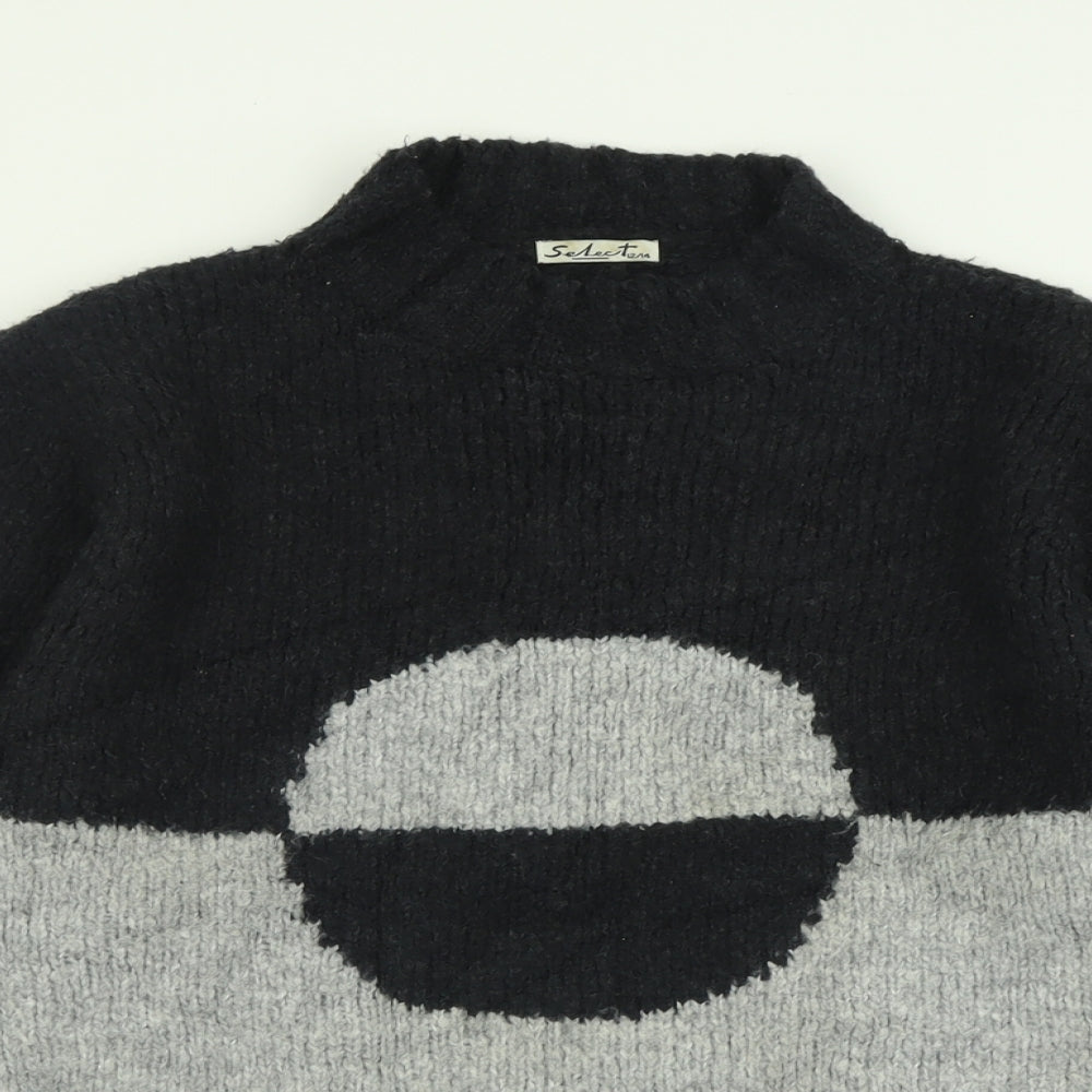 Select Womens Grey High Neck  Acrylic Pullover Jumper Size 12