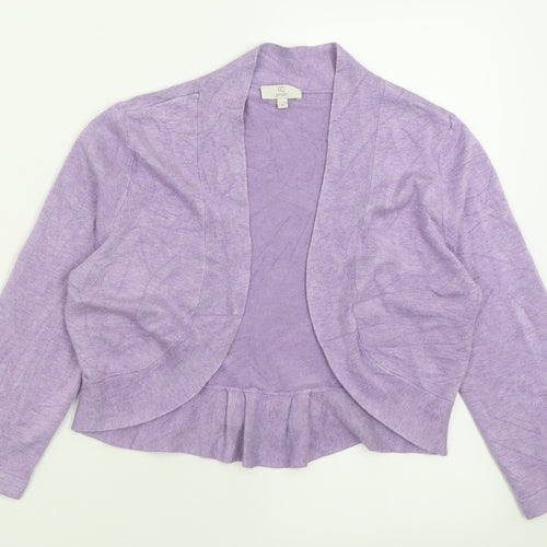 CC Womens Purple V-Neck  Viscose Cardigan Jumper Size M