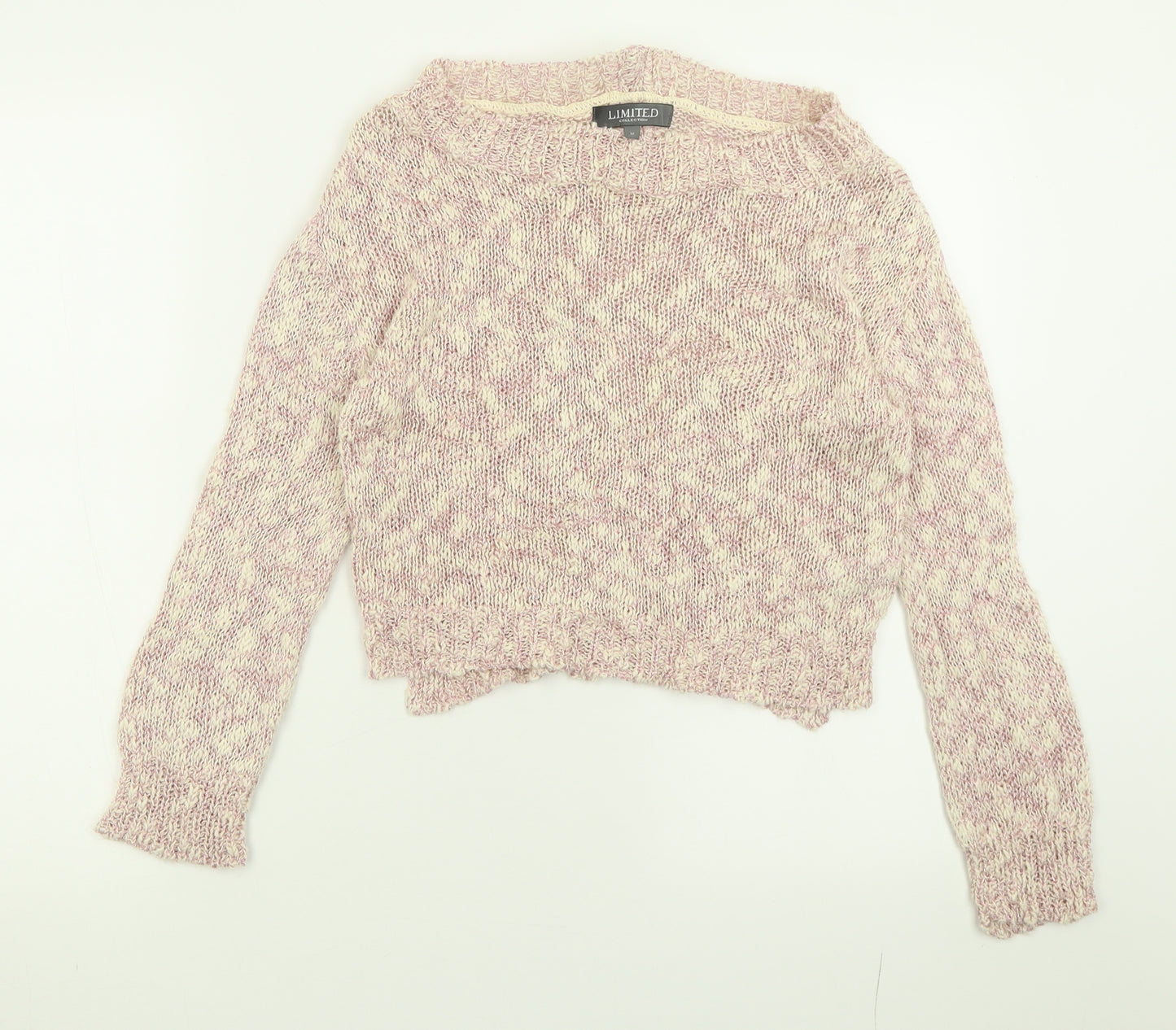 Marks and Spencer Womens Pink Crew Neck  Cotton Pullover Jumper Size M