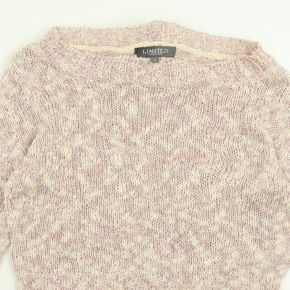 Marks and Spencer Womens Pink Crew Neck  Cotton Pullover Jumper Size M
