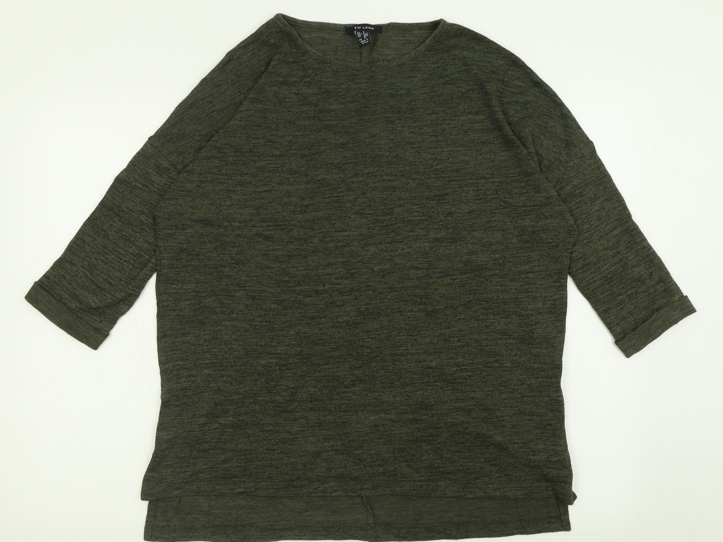 New Look Womens Green Crew Neck  Polyester Pullover Jumper Size S