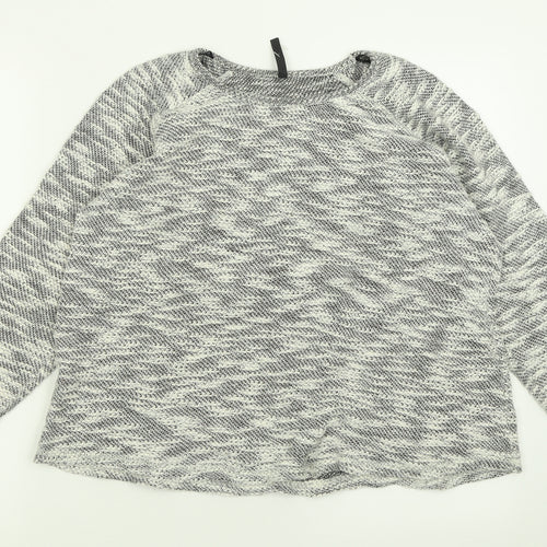 Woolworths Womens Grey Crew Neck  Cotton Pullover Jumper Size M