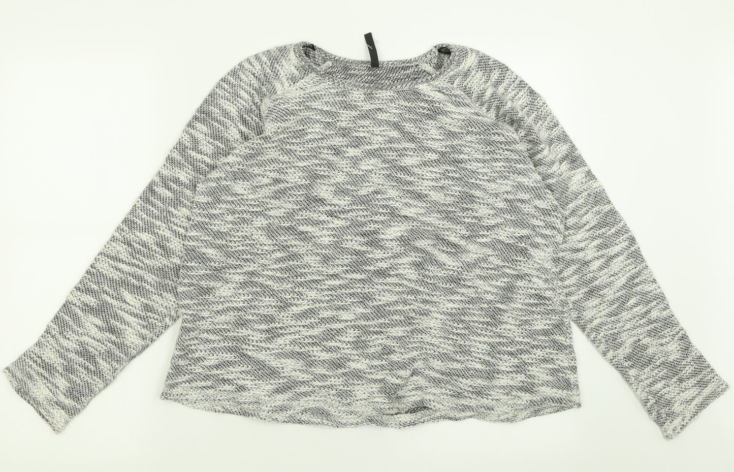 Woolworths Womens Grey Crew Neck  Cotton Pullover Jumper Size M