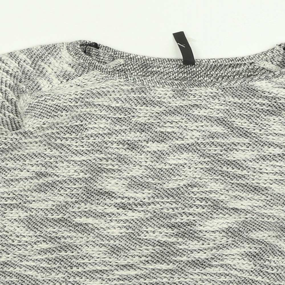 Woolworths Womens Grey Crew Neck  Cotton Pullover Jumper Size M