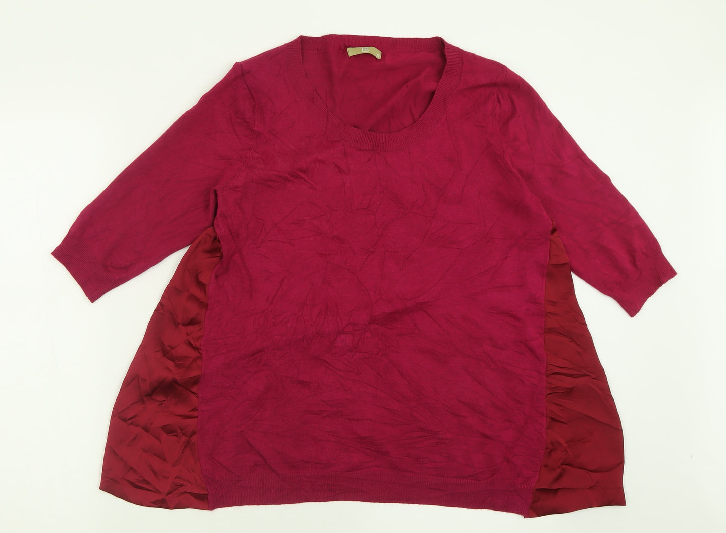 TU Womens Pink Crew Neck  Viscose Pullover Jumper Size 12