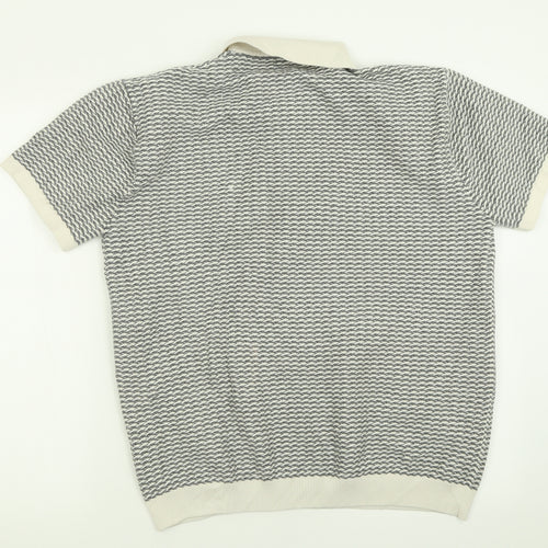 NEXT Mens Grey  Cotton  Polo Size XL Collared Button
